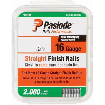 PASLODE Collated Finishing Nail, 16 ga, Galvanized, Straight 750057
